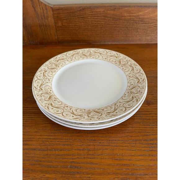 Chris Madden Montalira Gold by JCP Home JC Penney Set of 3 Salad Plates 8" - Picture 2 of 6